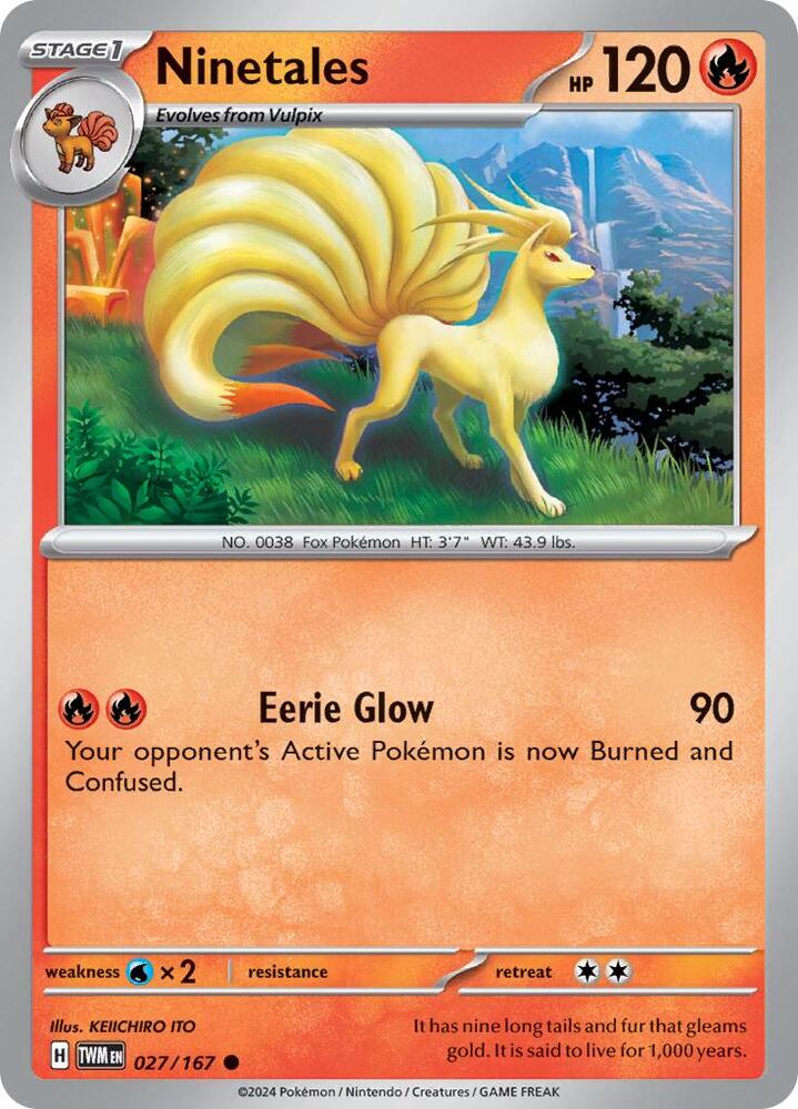 Ninetales 027/167 Reverse Holofoil — Twilight Masquerade Pokémon card