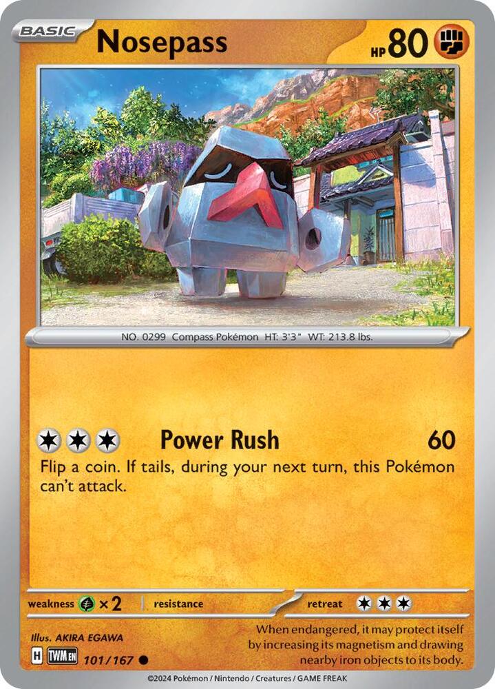 Nosepass 101/167 — Twilight Masquerade Pokémon card