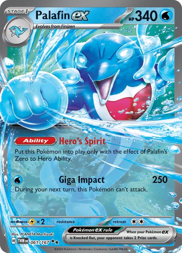 Palafin ex 061/167 Holofoil — Twilight Masquerade Pokémon card