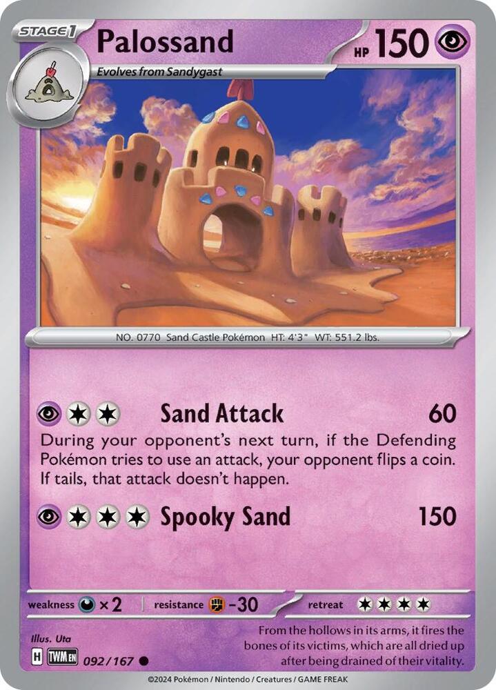 Palossand 092/167 Reverse Holofoil — Twilight Masquerade Pokémon card