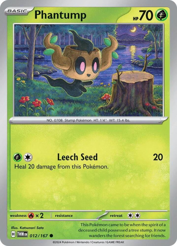 Phantump 012/167 Reverse Holofoil — Twilight Masquerade Pokémon card