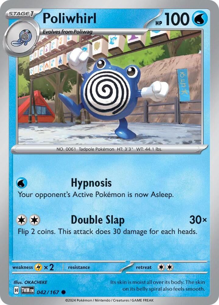 Pokemon - Twilight Masquerade - Poliwhirl - 042/167 - Reverse Holofoil