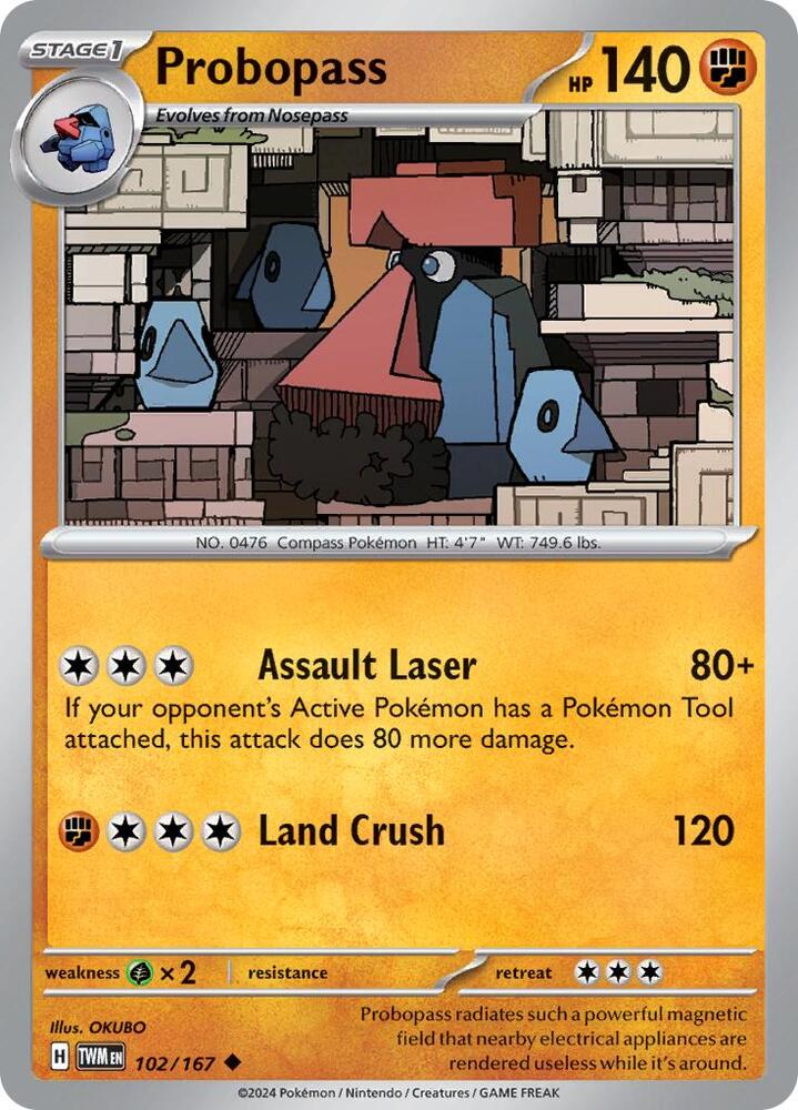 Probopass 102/167 Reverse Holofoil — Twilight Masquerade Pokémon card