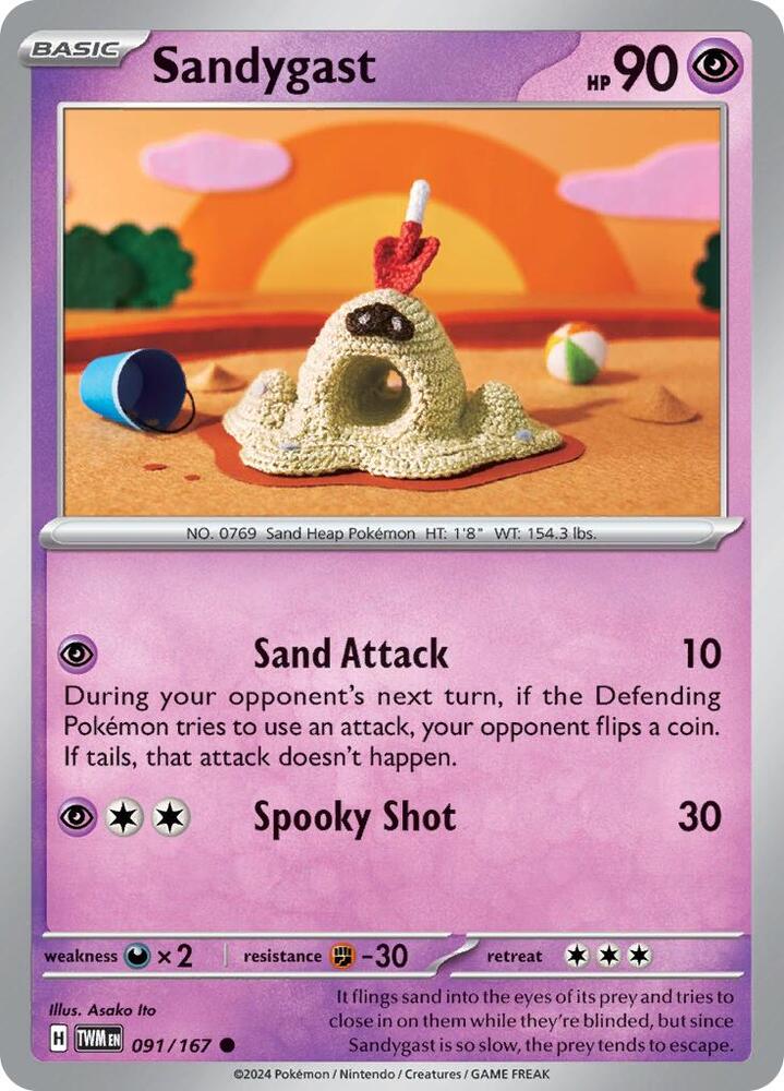 Sandygast 091/167 — Twilight Masquerade Pokémon card