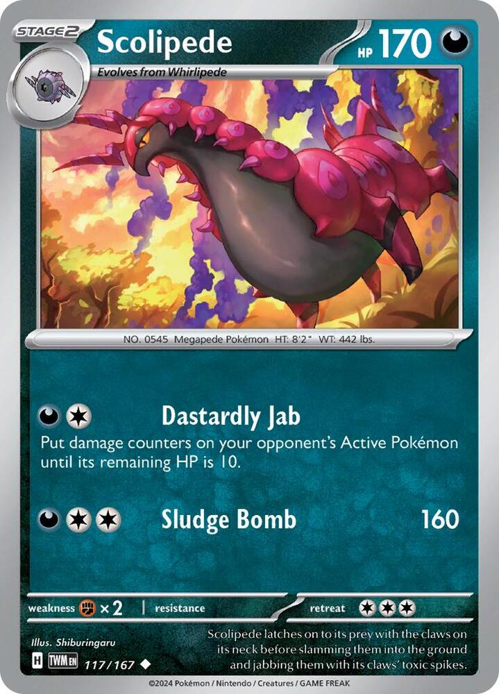 Scolipede 117/167 — Twilight Masquerade Pokémon card