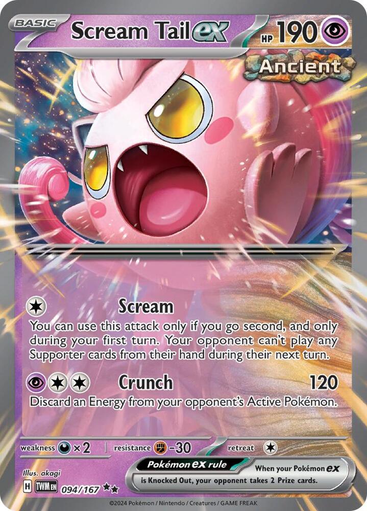 Scream Tail ex 094/167 Holofoil — Twilight Masquerade Pokémon card