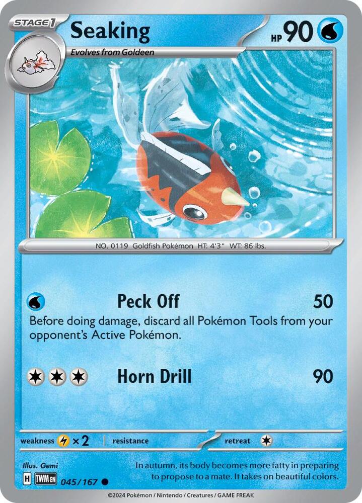 Seaking 045/167 — Twilight Masquerade Pokémon card