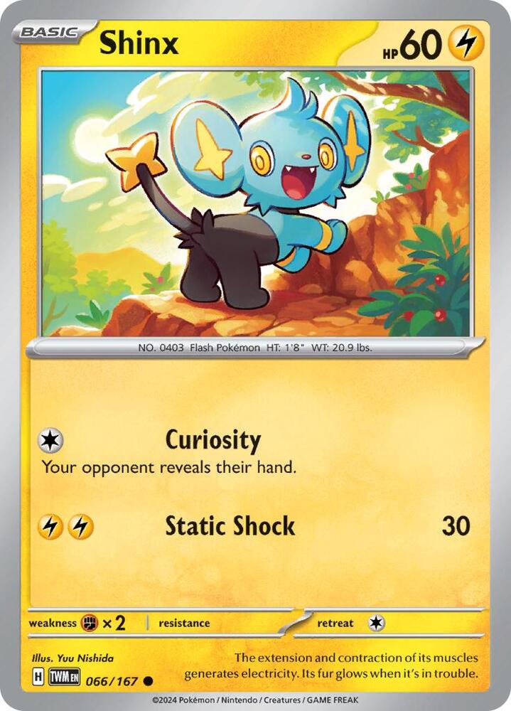 Shinx 066/167 Reverse Holofoil — Twilight Masquerade Pokémon card