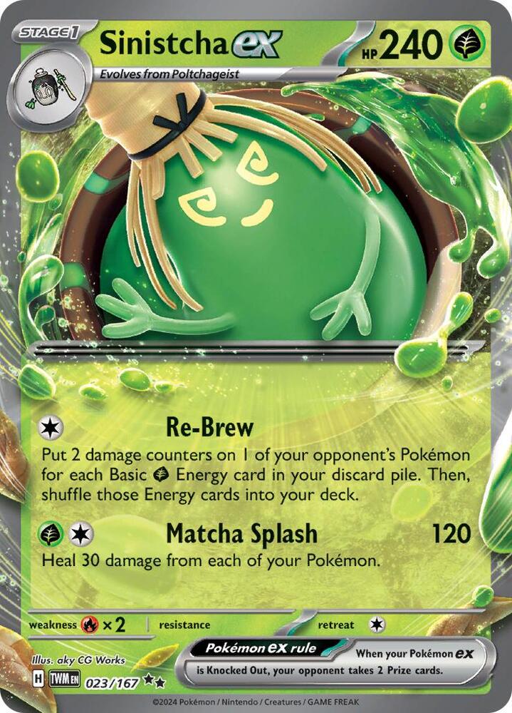 Sinistcha ex 023/167 Holofoil — Twilight Masquerade Pokémon card