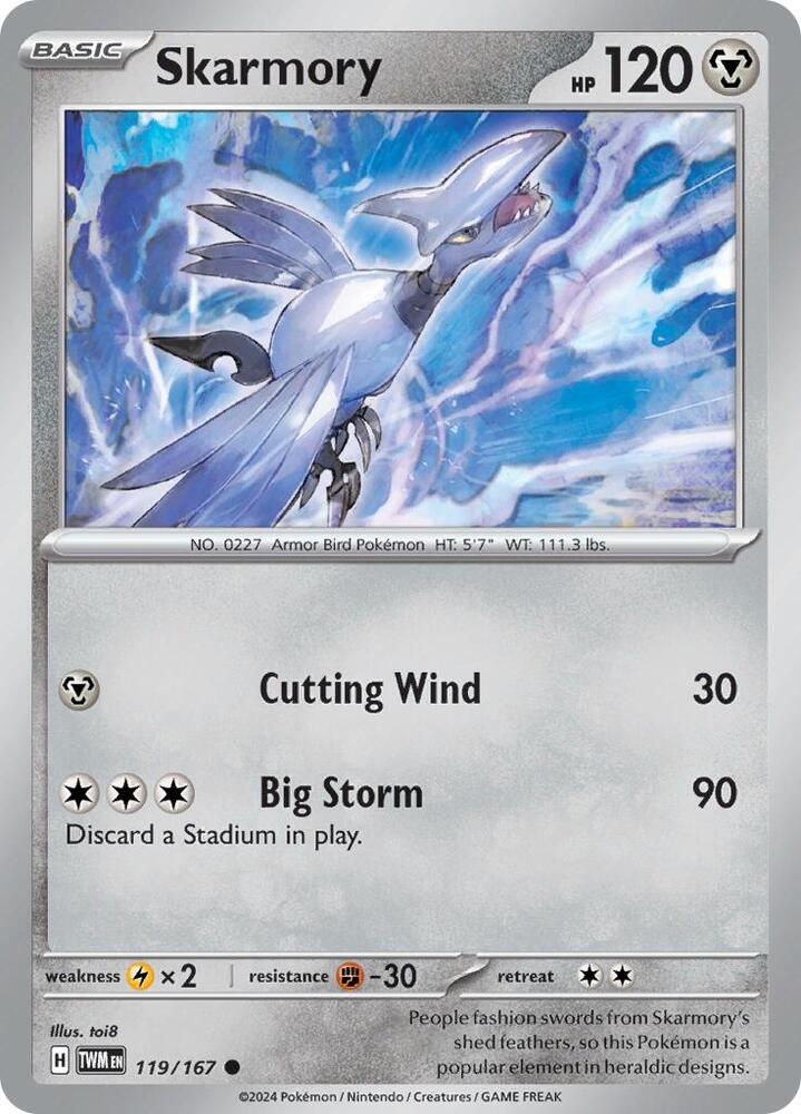 Skarmory 119/167 — Twilight Masquerade Pokémon card