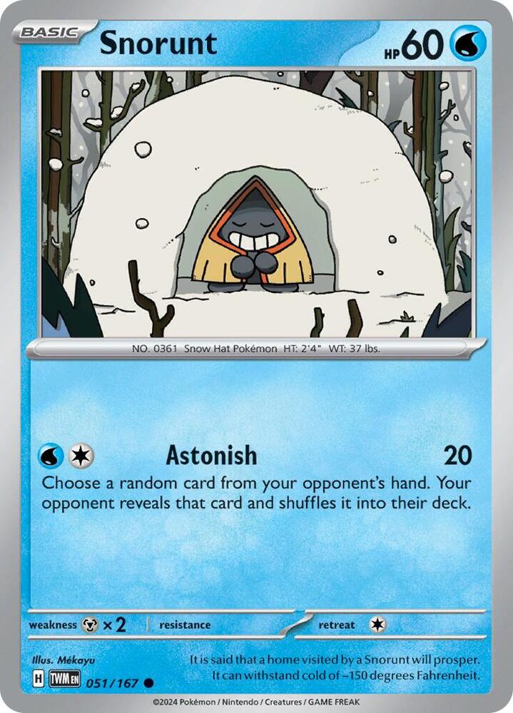 Snorunt 051/167 — Twilight Masquerade Pokémon card