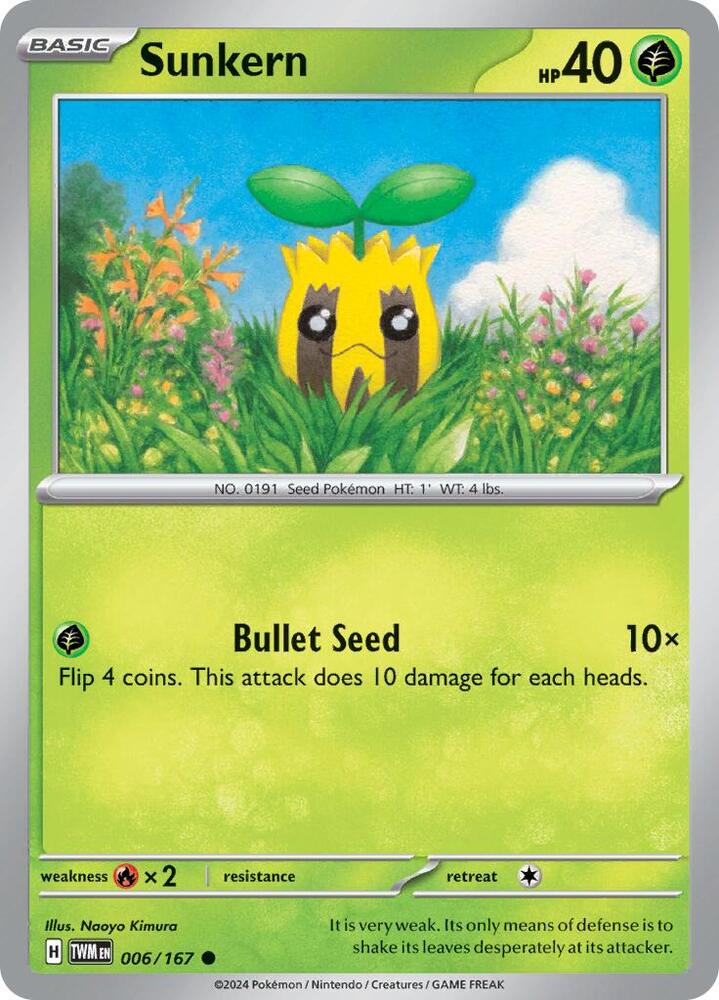 Sunkern 006/167 — Twilight Masquerade Pokémon card