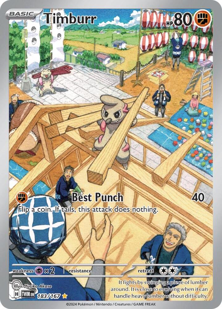 Pokemon - Twilight Masquerade - Timburr - 183/167 - Holofoil