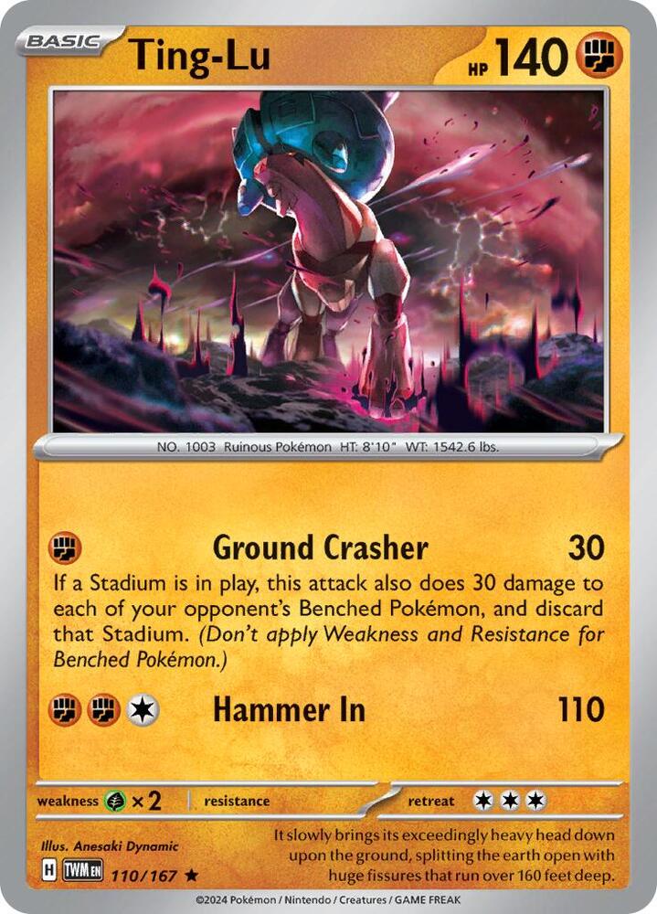 Ting-Lu 110/167 Reverse Holofoil — Twilight Masquerade Pokémon card