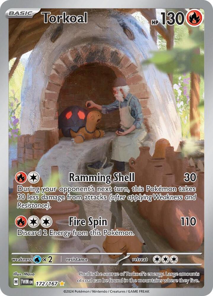 Torkoal 172/167 Holofoil — Twilight Masquerade Pokémon card