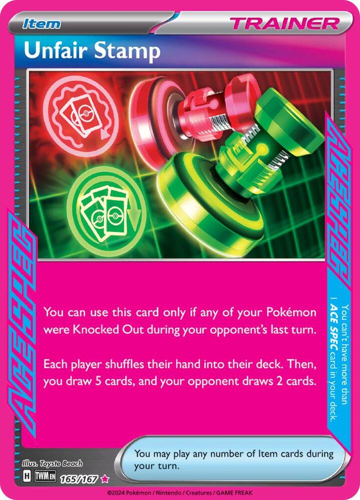 Unfair Stamp 165/167 Holofoil — Twilight Masquerade Pokémon card