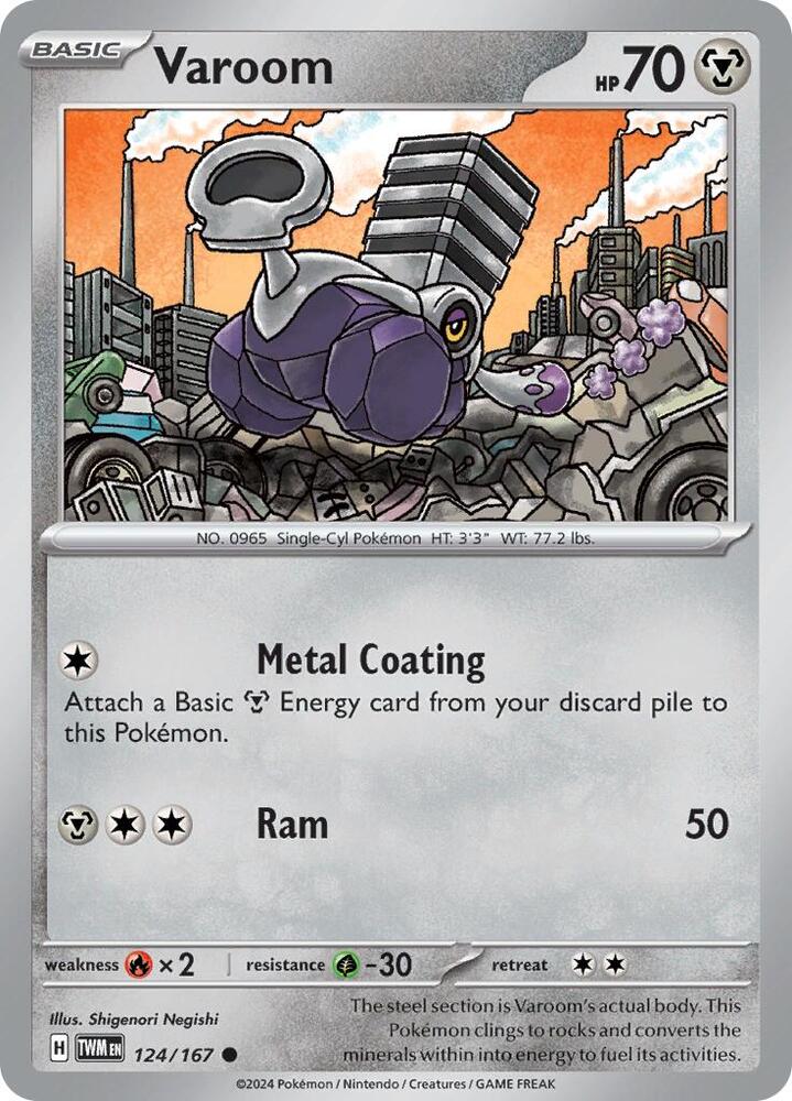 Pokemon - Twilight Masquerade - Varoom - 124/167 - Reverse Holofoil