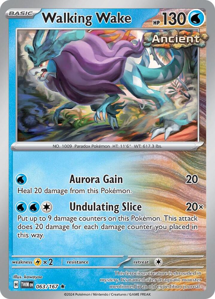 Walking Wake 063/167 Holofoil — Twilight Masquerade Pokémon card