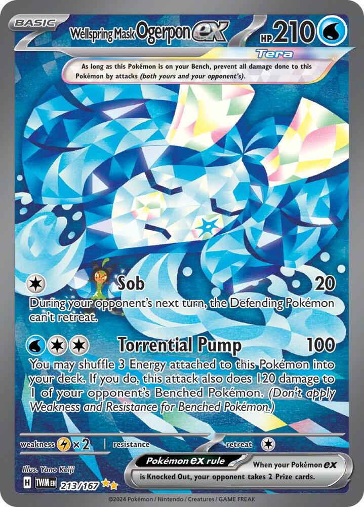 Wellspring Mask Ogerpon ex 213/167 Holofoil — Twilight Masquerade Pokémon card
