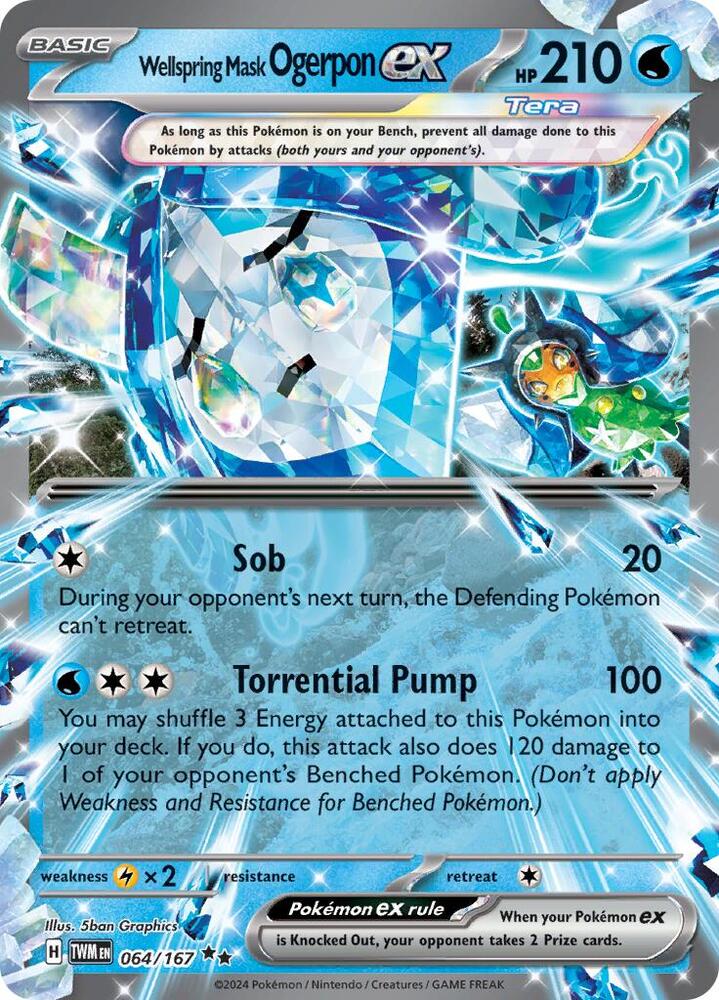 Wellspring Mask Ogerpon ex 064/167 Holofoil — Twilight Masquerade Pokémon card