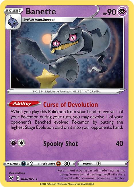 Banette 068/185 Reverse Holofoil — Vivid Voltage Pokémon card