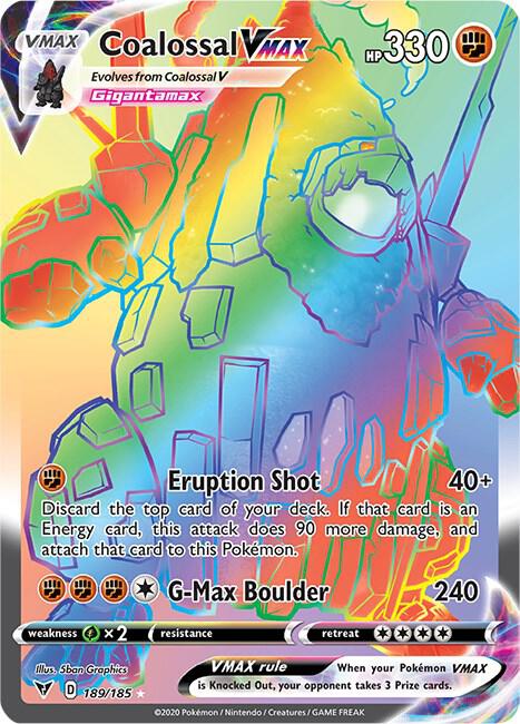 Coalossal VMAX 189/185 Holofoil — Vivid Voltage Pokémon card