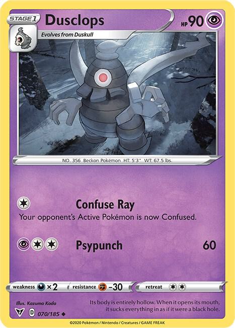 Dusclops 070/185 Reverse Holofoil — Vivid Voltage Pokémon card