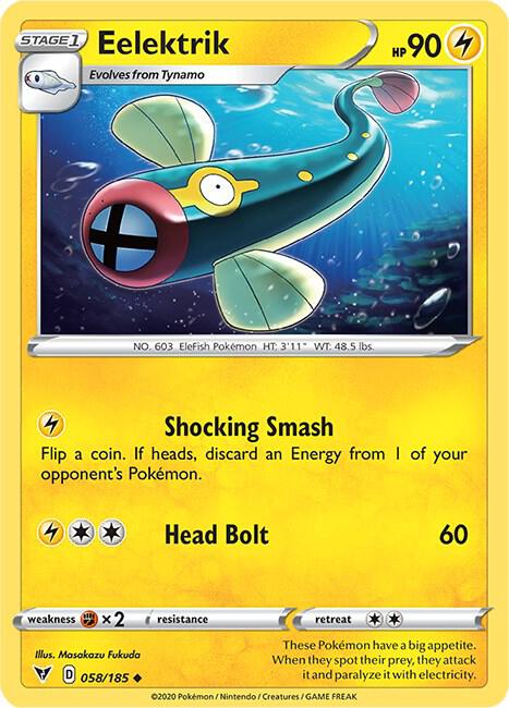 Pokemon - Vivid Voltage - Eelektrik - 058/185 - Reverse Holofoil