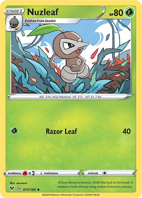 Pokemon - Vivid Voltage - Nuzleaf - 011/185 - Reverse Holofoil