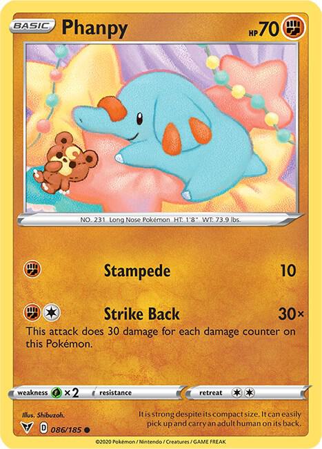 Phanpy 086/185 Reverse Holofoil — Vivid Voltage Pokémon card