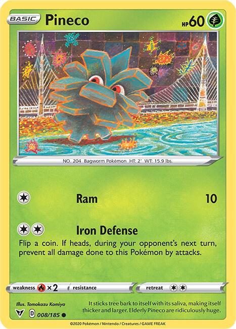 Pokemon - Vivid Voltage - Pineco - 008/185 - Reverse Holofoil
