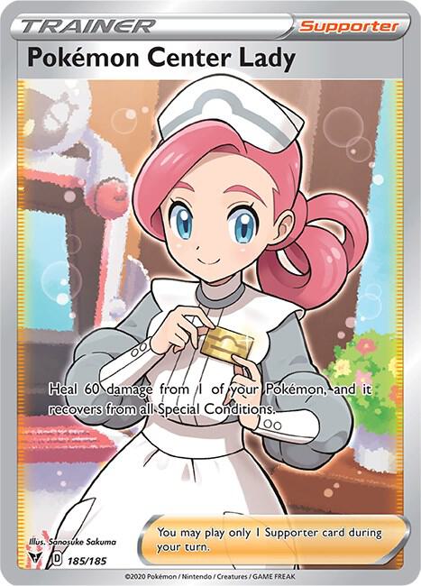 Pokemon Center Lady 185/185 Holofoil — Vivid Voltage Pokémon card