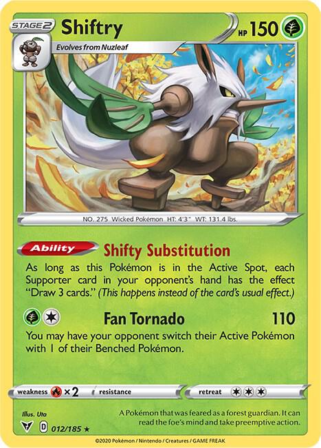 Shiftry 012/185 Reverse Holofoil — Vivid Voltage Pokémon card