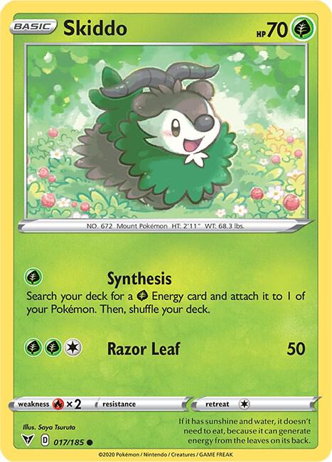 Skiddo 017/185 Reverse Holofoil — Vivid Voltage Pokémon card