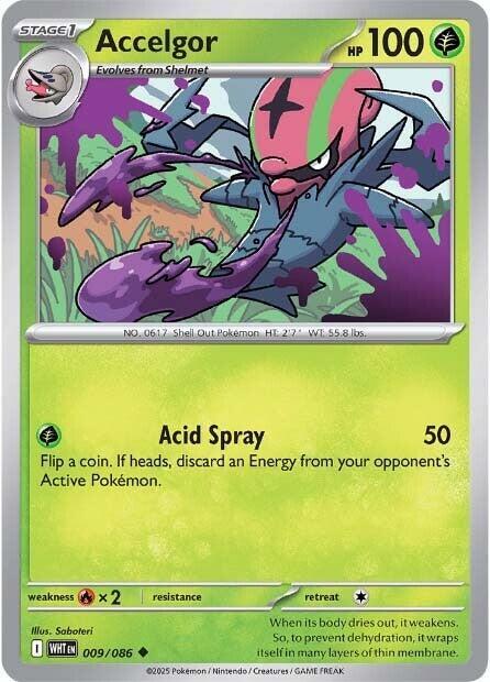 Accelgor 009/086 Reverse Holofoil — White Flare Pokémon card