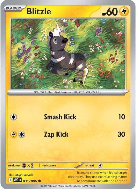 Blitzle 031/086 Reverse Holofoil — White Flare Pokémon card