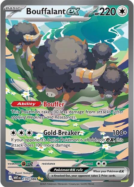 Pokemon - Scarlet & Violet - White Flare - Bouffalant ex - 170/086 - Holofoil