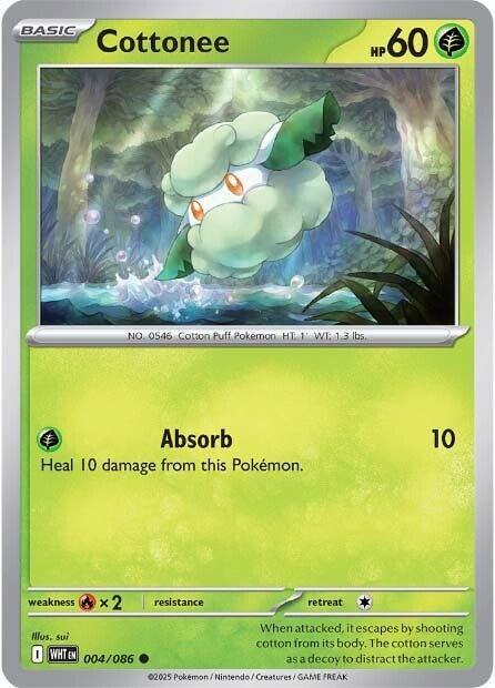 Cottonee 004/086 Reverse Holofoil — White Flare Pokémon card