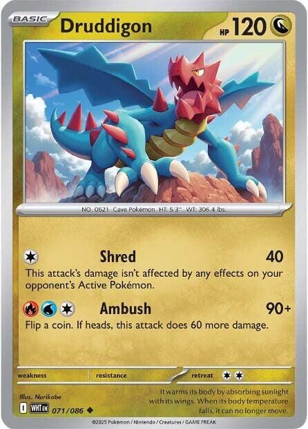 Pokemon - Scarlet & Violet - White Flare - Druddigon - 071/086 - Reverse Holofoil