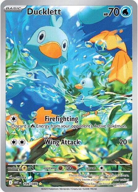 Ducklett 109/086 Holofoil — White Flare Pokémon card