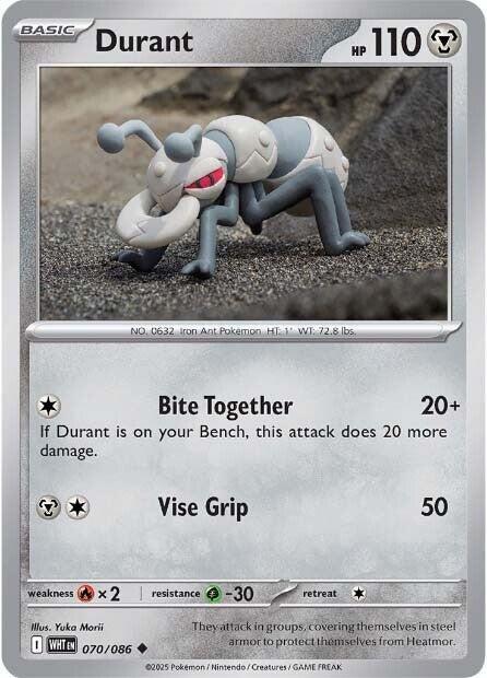 Durant 070/086 Reverse Holofoil — White Flare Pokémon card