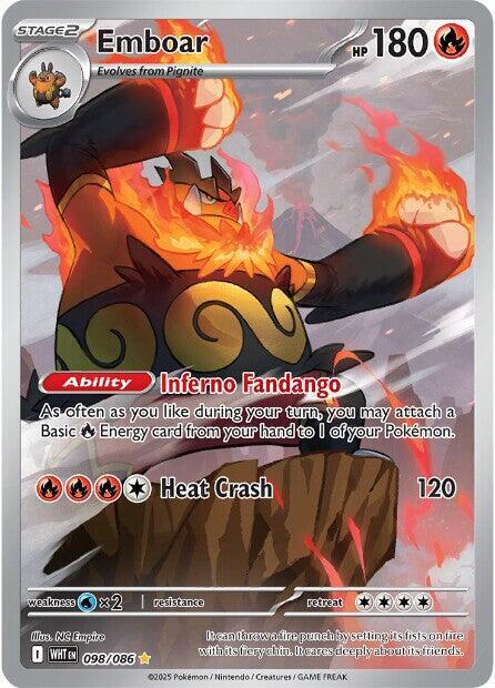 Pokemon - Scarlet & Violet - White Flare - Emboar - 098/086 - Holofoil