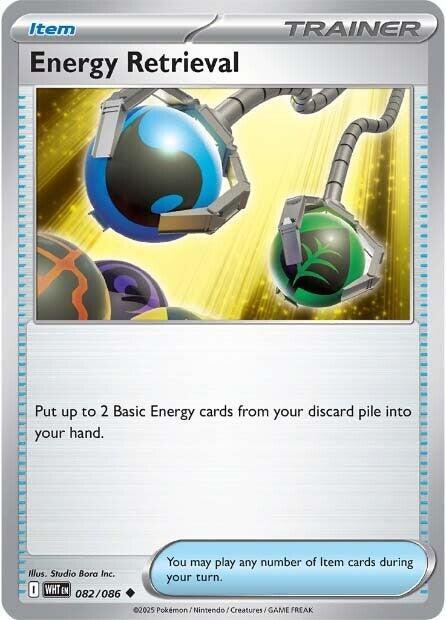 Energy Retrieval 082/086 Reverse Holofoil — White Flare Pokémon card