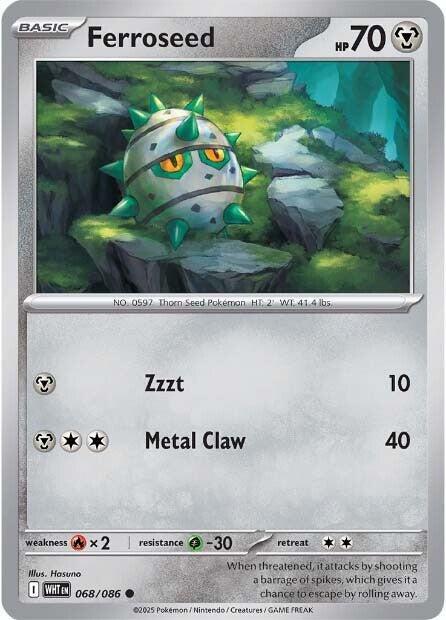Ferroseed 068/086 Reverse Holofoil — White Flare Pokémon card