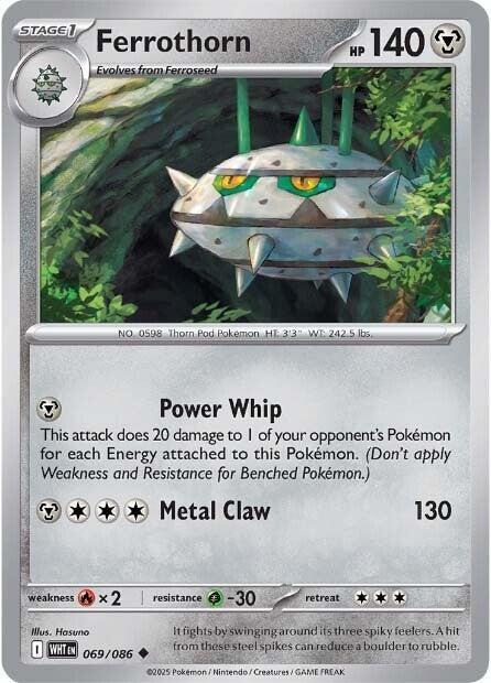 Pokemon - Scarlet & Violet - White Flare - Ferrothorn - 069/086 - Reverse Holofoil