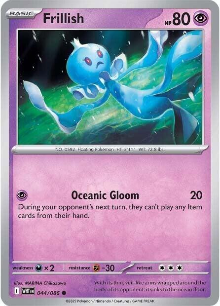 Frillish 044/086 Reverse Holofoil — White Flare Pokémon card