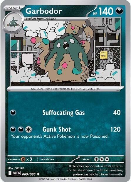 Pokemon - Scarlet & Violet - White Flare - Garbodor - 060/086 - Reverse Holofoil