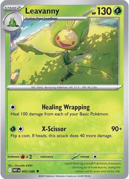 Leavanny 003/086 Reverse Holofoil — White Flare Pokémon card