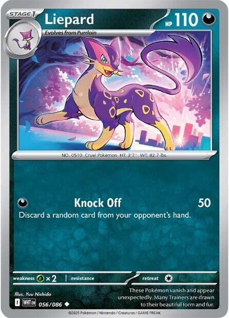 Liepard 056/086 Reverse Holofoil — White Flare Pokémon card