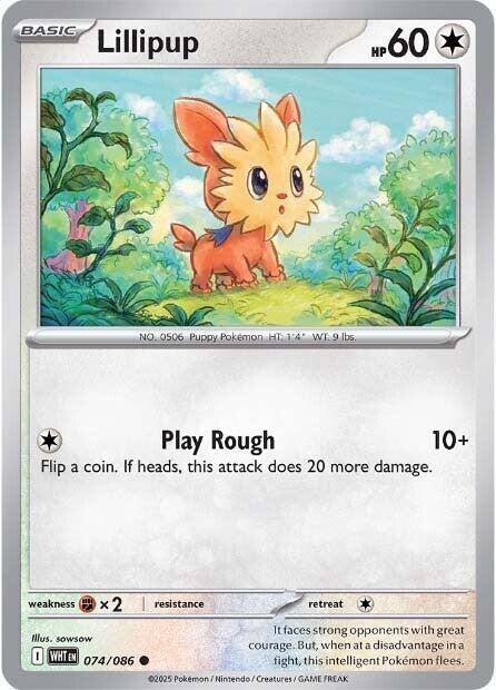 Lillipup 074/086 — White Flare Pokémon card
